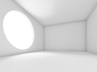 Abstract white interior, empty room 3 d