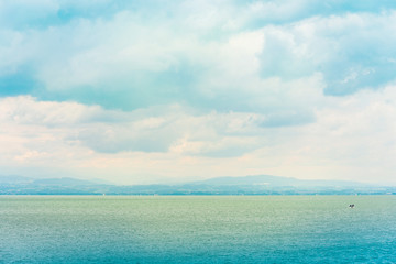 view of Lake Constance (German: Bodensee) on the Rhine at the northern foot of the Alps