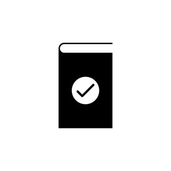Book with check mark simple icon. Approve book vector illustration, isolated