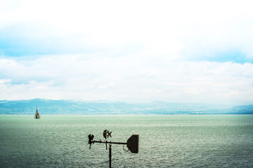 view of Lake Constance (German: Bodensee) on the Rhine at the northern foot of the Alps