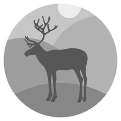 Deer vector logo design, wild animal with horns. Vector illustration.