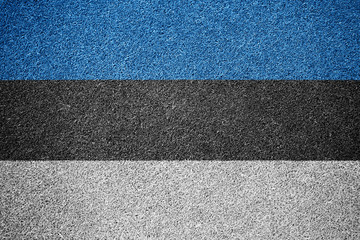 Estonia Flag Grass Sports Field Texture Background