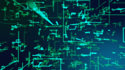Grid of stirring digital matrix particles