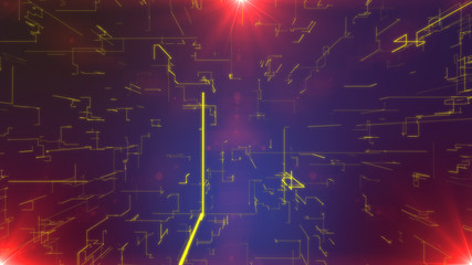 Grate of dazzling wavy golden matrix stripes