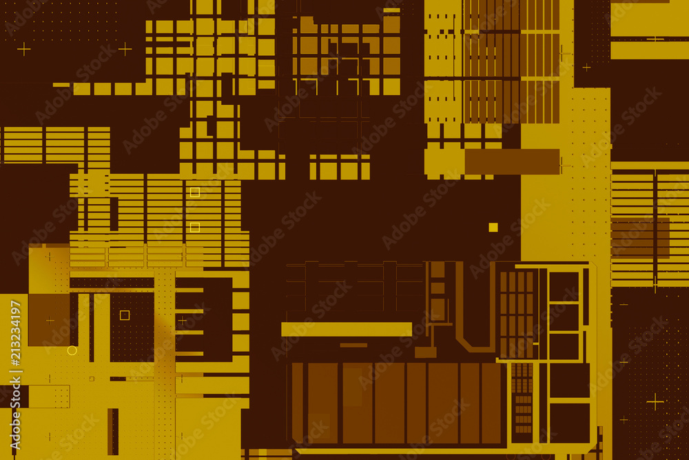 Poster flat background with simple geometric shapes. technology theme..