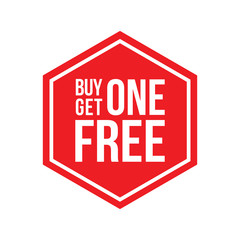 Buy One Get One Free Sign Hexagon