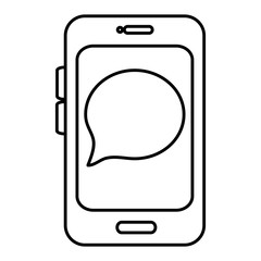smartphone device with speech bubble
