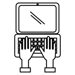 laptop and hands typing