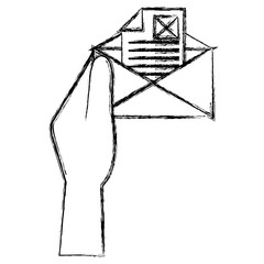 hand with envelope mail