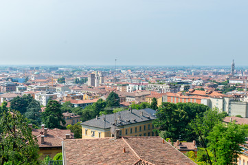 Fototapeta na wymiar Panoramic view for Bergamo in Italy.