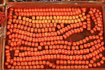 costume jewelery made of stone, coral, turquoise,