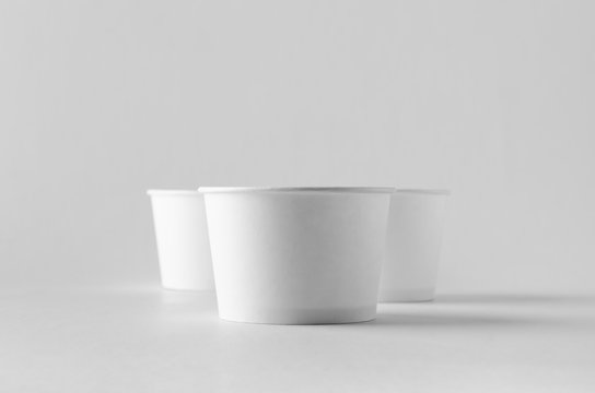 White Ice Cream Paper Cup Mock-up.