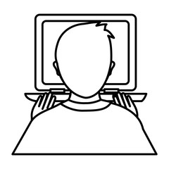 Fototapeta premium worker using laptop computer