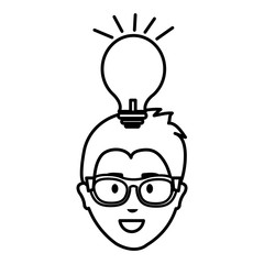 man with bulb icon
