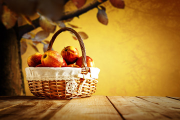 Table background and autumn time. 
