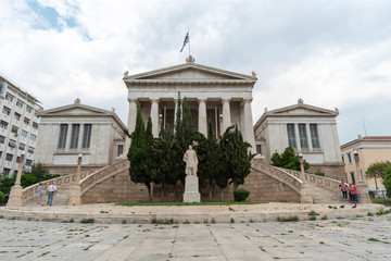 Fototapeta na wymiar Athens, Greece - May 8, 2018. National Library in Athens - Greece