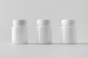 White plastic supplement / medicine mock-up.