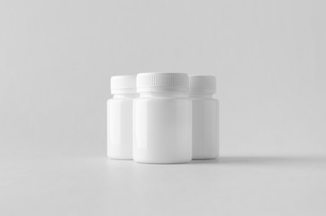 White plastic supplement / medicine mock-up.