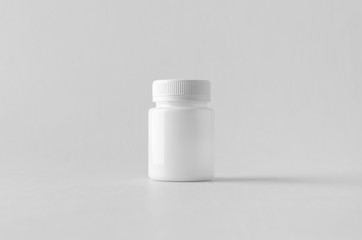 White plastic supplement / medicine mock-up.