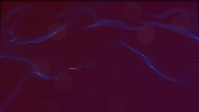 Looped virtual space. Background with particles form lines, surfaces, grid. V24