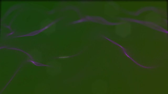 Looped virtual space. Background with particles form lines, surfaces, grid. V30