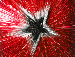 Colorful red star explosion 