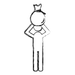 human silhouette lifting money bag