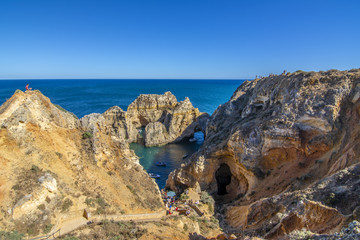 Ponta da Piedade una de las principales atracciones turísticas del Algarve, Portugal 