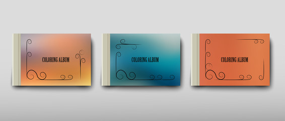 Leaflet cover presentation abstract geometric background, layout in A4 set technology brochure flyer design coloring template vector shadow