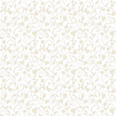 Seamless love background, wedding floral pattern with hearts