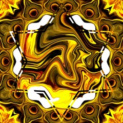 Liquid painting rich golden fractal art. Magic luxury artwork. Graphic design artistic pattern. Abstract gold surreal background. Elegant print. 