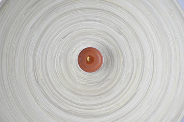 Fototapeta na wymiar Round empty wooden plate
