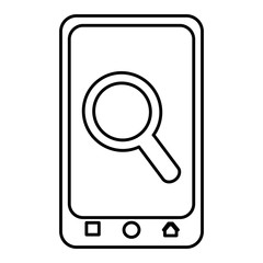 smartphone device with magnifying glass