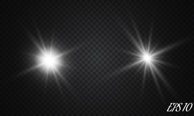 Glow light effect. Vector illustration. Christmas flash Concept.