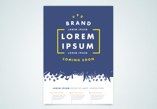 Event Poster Layout with Blue Illustration Elements