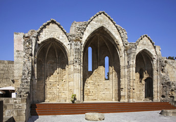 Our Lady of Burgh church in Rhodes city. Rhodes island. Greece