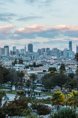 Dolores Park San Francisco city sunset