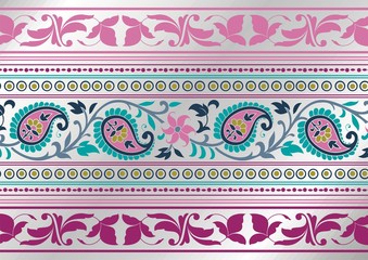 wedding card design, paisley floral pattern , India © SIRIUS*