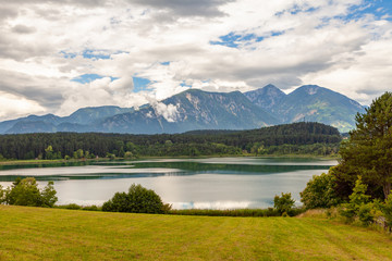 Naklejka na ściany i meble Austria, lake, Alpine mountains