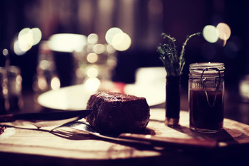 steak meat food serving restaurant