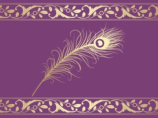peacock feather, wedding card design, royal India