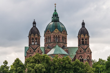 Naklejka premium Munich, Germany June 09, 2018: St. Luke Church in Munich, Germany