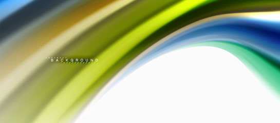 Fluid liquid mixing colors concept on light grey background, curve flow, trendy abstract layout template for business or technology presentation or web brochure cover, wallpaper