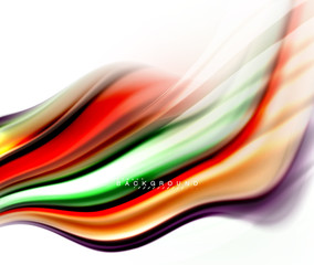 Fluid liquid mixing colors concept on light grey background, wave and swirl curve flow line, trendy abstract layout template for business presentation, app wallpaper banner, poster or wallpaper