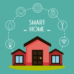 smart house with set services icons