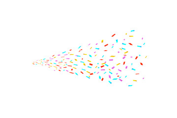 Colorful bright confetti isolated on white background. Festive vector illustration