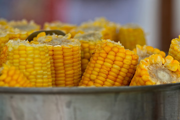 Corn on the cob in a pot