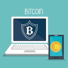 bitcoin business with laptop computer