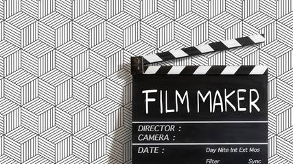 Film maker text title on film slate 