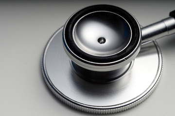Stethoscope on a white table